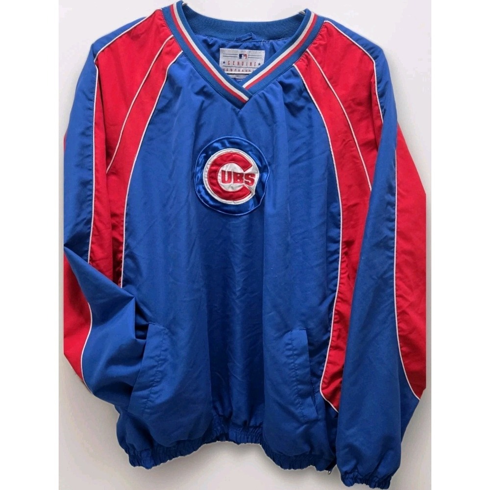 Y2K Chicago Cubs MLB Pullover Jacket XL Blue Red G-III Genuine Merchandise